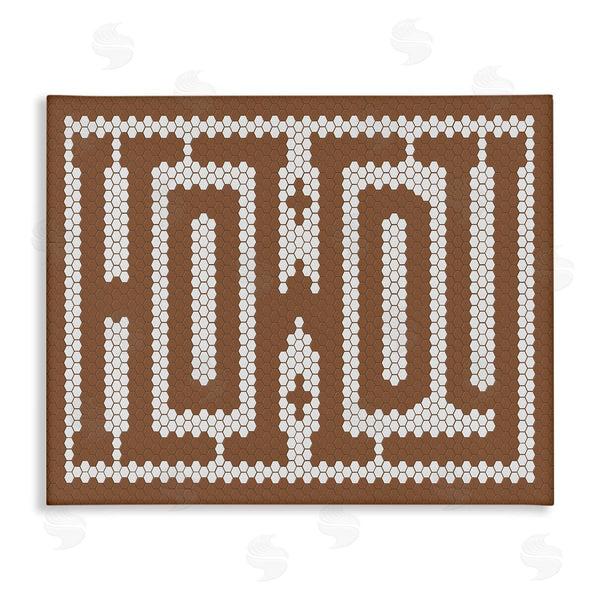 stupell industries Lettered and Lined | Mosaic Style Howdy in Brown