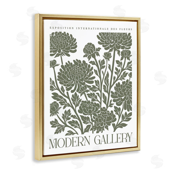 Stupell Industries Lettered And Lined | Moss Green Floral Gallery