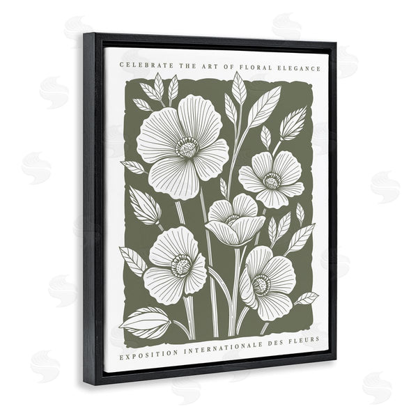 Stupell Industries Lettered And Lined | Moss Hued Florals