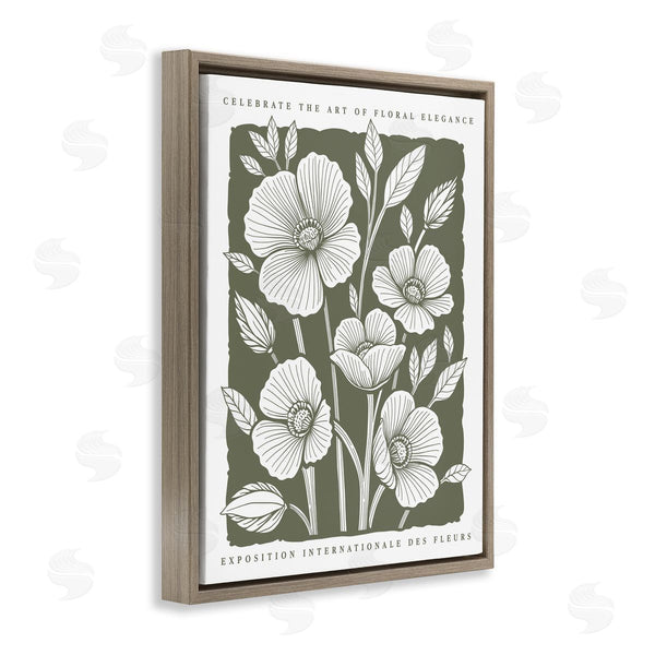 Stupell Industries Lettered And Lined | Moss Hued Florals