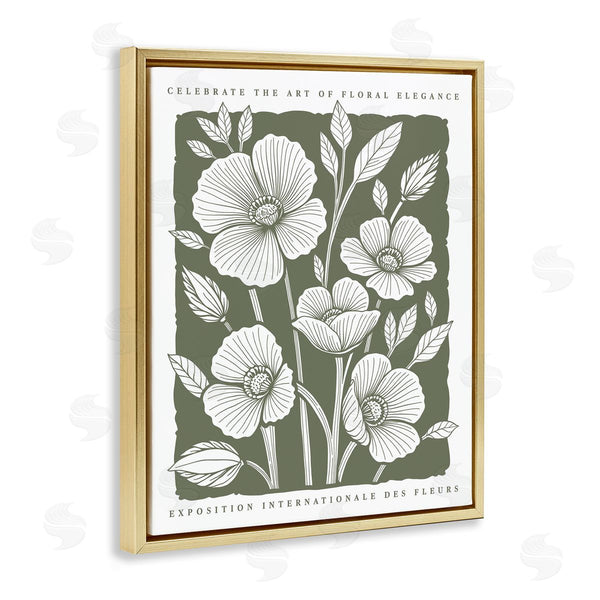 Stupell Industries Lettered And Lined | Moss Hued Florals