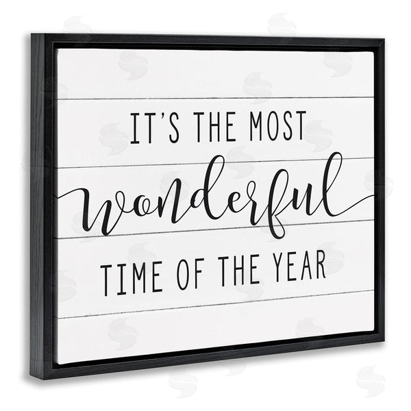 Stupell Industries Lettered And Lined | Most Wonderful Time Rustic Chic