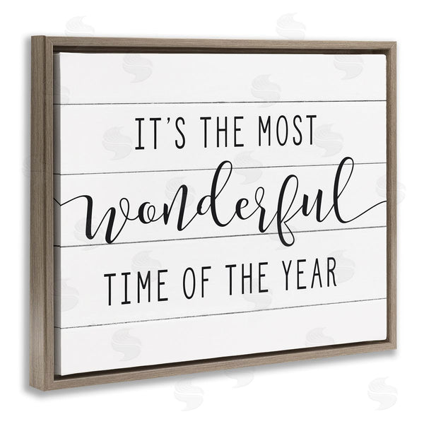 Stupell Industries Lettered And Lined | Most Wonderful Time Rustic Chic