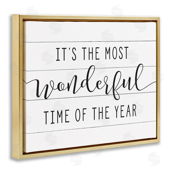 Stupell Industries Lettered And Lined | Most Wonderful Time Rustic Chic