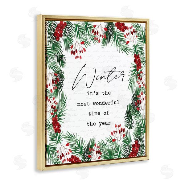 Stupell Industries Lettered And Lined | Most Wonderful Time Winter Wreath