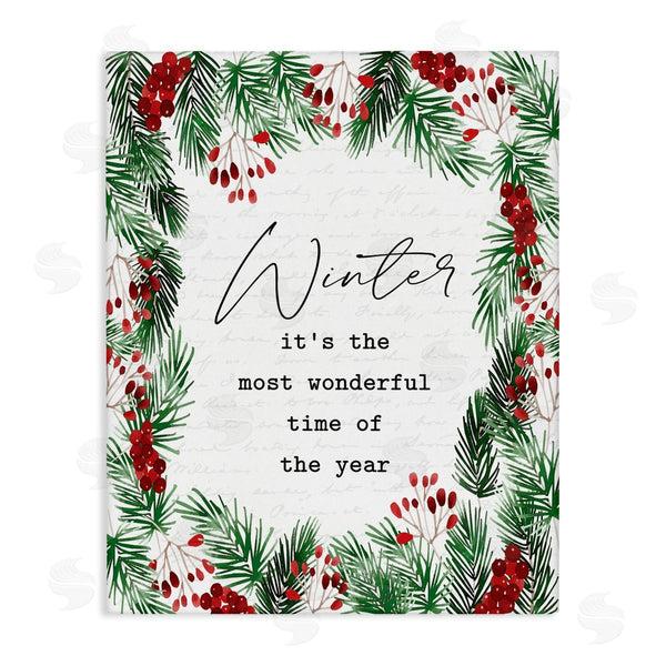 stupell industries Lettered and Lined | Most Wonderful Time Winter Wreath