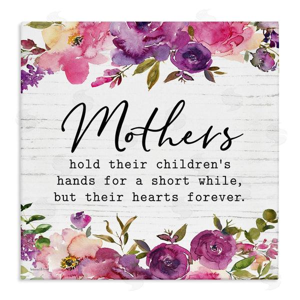 stupell industries Lettered and Lined | Mothers Hold Their Children's Hearts Forever Quote Flowers Wall Art