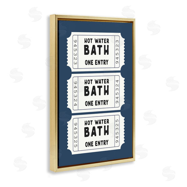 Stupell Industries Lettered And Lined | Navy Bath Ticket Stubs
