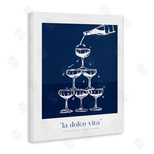 Stupell Industries Lettered And Lined | Navy Champagne Tower