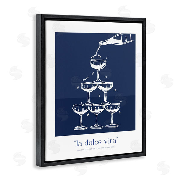 Stupell Industries Lettered And Lined | Navy Champagne Tower