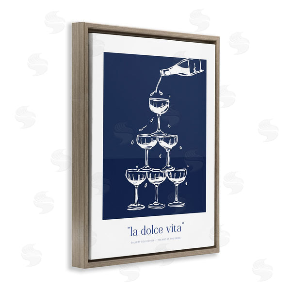 Stupell Industries Lettered And Lined | Navy Champagne Tower