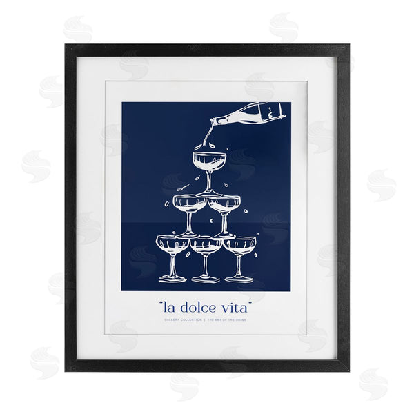 stupell industries Lettered and Lined | Navy Champagne Tower