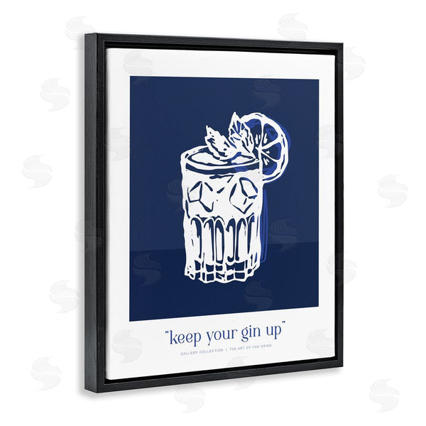 Stupell Industries Lettered And Lined | Navy Keep Your Gin Up