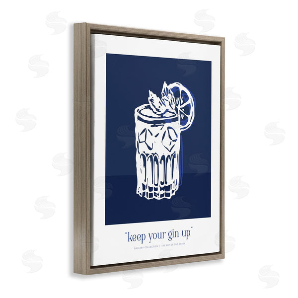 Stupell Industries Lettered And Lined | Navy Keep Your Gin Up