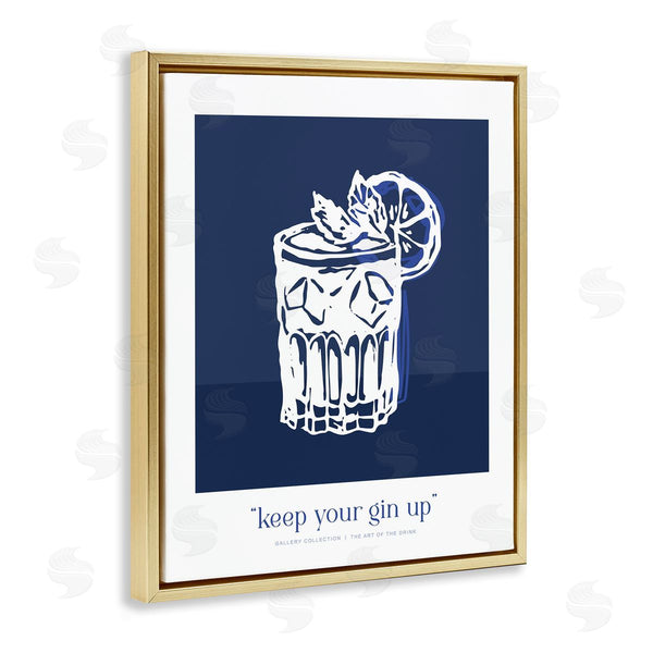 Stupell Industries Lettered And Lined | Navy Keep Your Gin Up