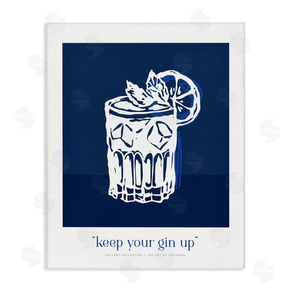 stupell industries Lettered and Lined | Navy Keep Your Gin Up