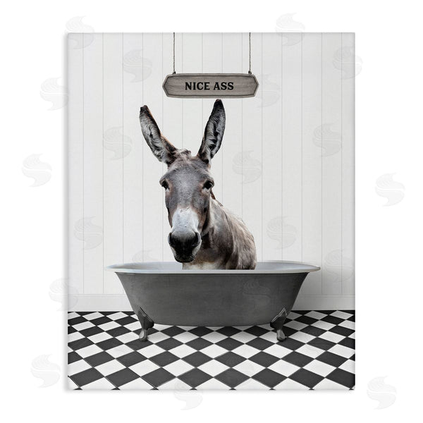stupell industries Lettered and Lined | Nice A** Funny Donkey Wall Art