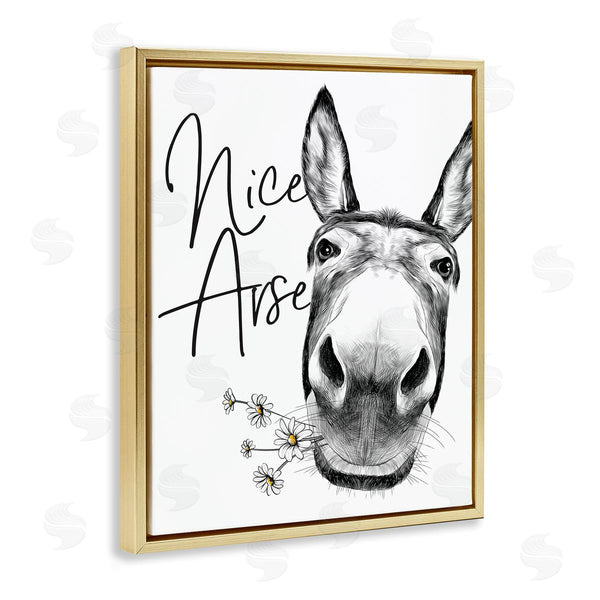Stupell Industries Lettered And Lined | Nice Arse Donkey Pun