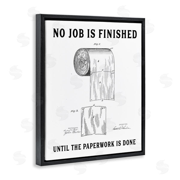 Stupell Industries Lettered And Lined | No Job Finished Toilet Paper Wall Art
