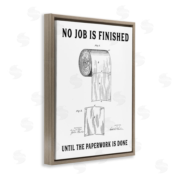 Stupell Industries Lettered And Lined | No Job Finished Toilet Paper Wall Art