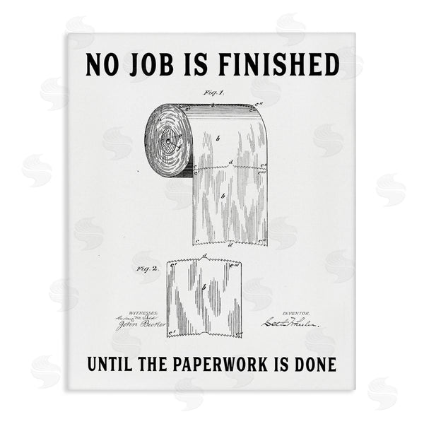 stupell industries Lettered and Lined | No Job Finished Toilet Paper Wall Art