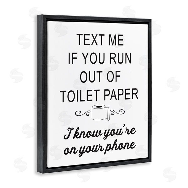 Stupell Industries Lettered And Lined | No Toilet Paper Humorous Bathroom Fancy Lettering Wall Art
