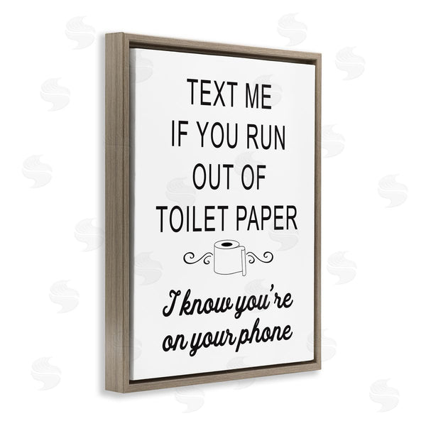 Stupell Industries Lettered And Lined | No Toilet Paper Humorous Bathroom Fancy Lettering Wall Art