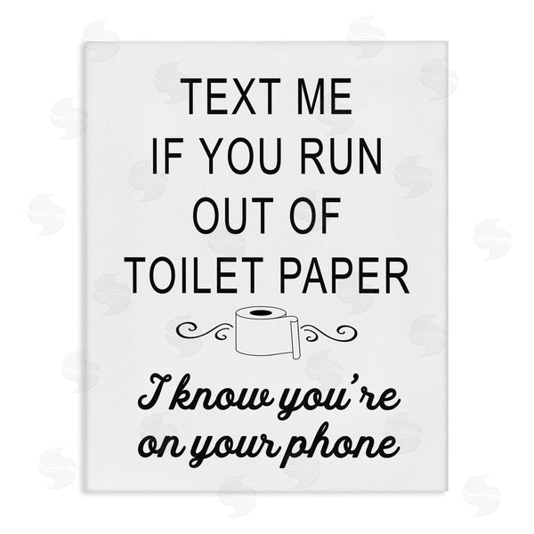 stupell industries Lettered and Lined | No Toilet Paper Humorous Bathroom Fancy Lettering Wall Art