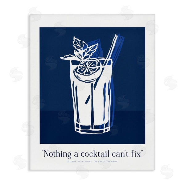 stupell industries Lettered and Lined | Nothing Cocktail Can't Fix Navy