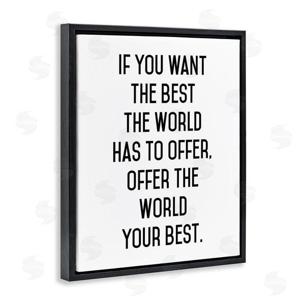 Stupell Industries Lettered And Lined | Offer World Your Best Inspirational Typography Phrase Wall Art