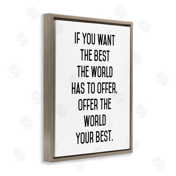 Stupell Industries Lettered And Lined | Offer World Your Best Inspirational Typography Phrase Wall Art