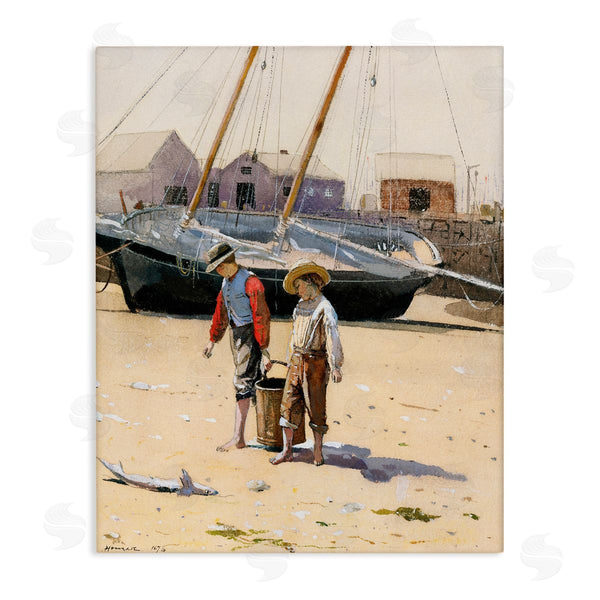 stupell industries Lettered and Lined | Old Fashioned Man Woman Walking Beach Marina Wall Art