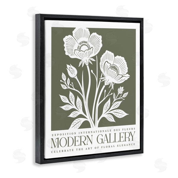 Stupell Industries Lettered And Lined | Olive Green Floral Gallery