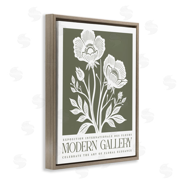 Stupell Industries Lettered And Lined | Olive Green Floral Gallery