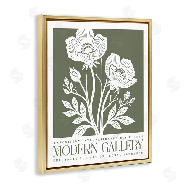 Stupell Industries Lettered And Lined | Olive Green Floral Gallery