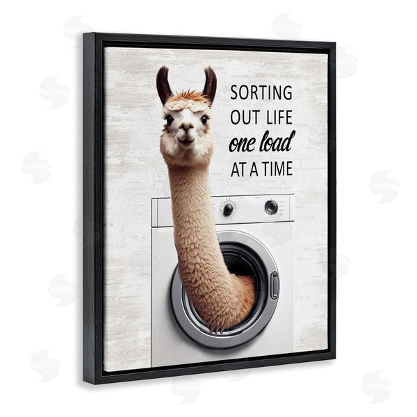 Stupell Industries Lettered And Lined | One Load At A Time Llama Wall Art