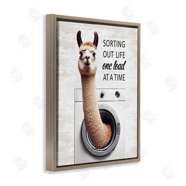 Stupell Industries Lettered And Lined | One Load At A Time Llama Wall Art
