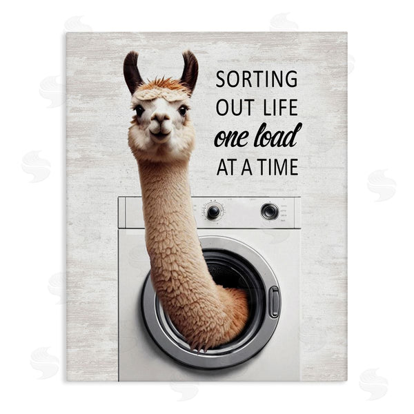 stupell industries Lettered and Lined | One Load At A Time Llama Wall Art