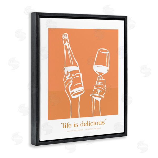 Stupell Industries Lettered And Lined | Orange Life Is Delicious