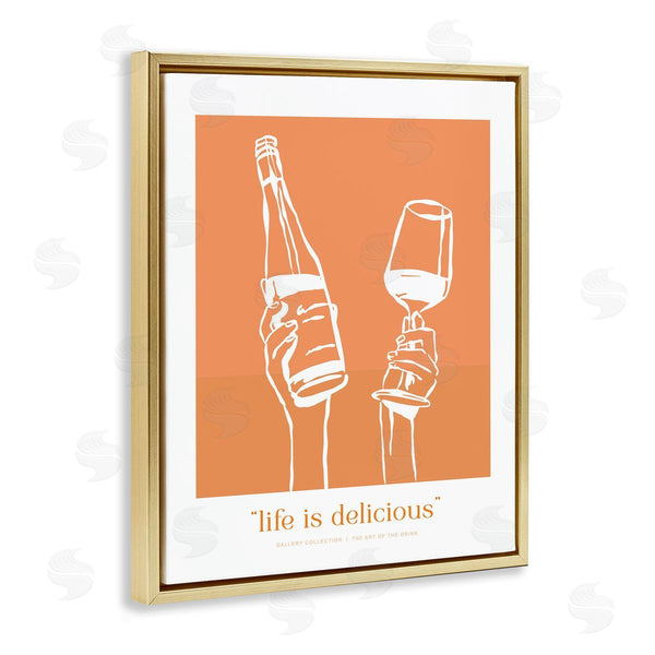 Stupell Industries Lettered And Lined | Orange Life Is Delicious