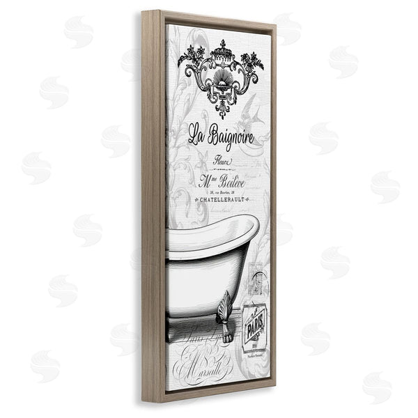 Stupell Industries Lettered And Lined | Ornate French Bathtub