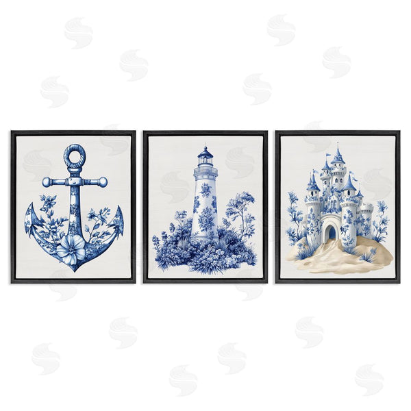 Stupell Industries Lettered And Lined | Ornate Nautical Toile Patterns Wall Art