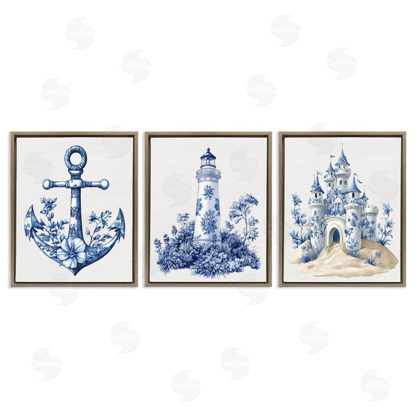 Stupell Industries Lettered And Lined | Ornate Nautical Toile Patterns Wall Art