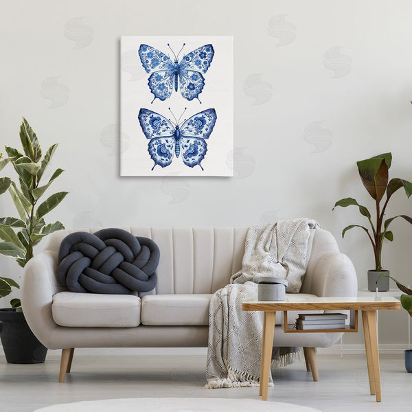 Stupell Industries Lettered And Lined | Ornate Toile Pattern Butterflies Wall Art