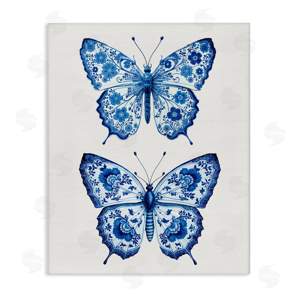 stupell industries Lettered and Lined | Ornate Toile Pattern Butterflies Wall Art