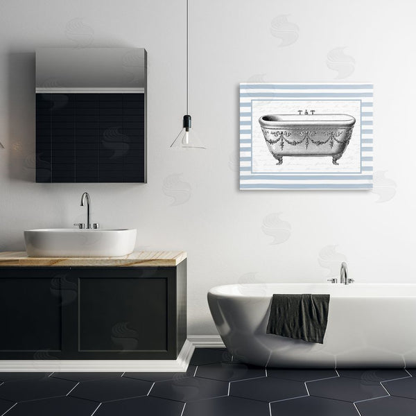 Stupell Industries Lettered And Lined | Ornate Vintage Tub On Stripes