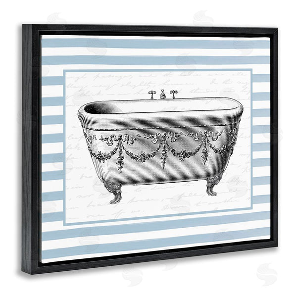 Stupell Industries Lettered And Lined | Ornate Vintage Tub On Stripes