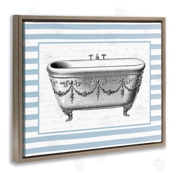 Stupell Industries Lettered And Lined | Ornate Vintage Tub On Stripes