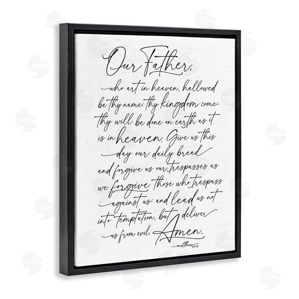 Stupell Industries Lettered And Lined | Our Father Religious Prayer Reading Spiritual Scripture Wall Art