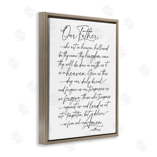 Stupell Industries Lettered And Lined | Our Father Religious Prayer Reading Spiritual Scripture Wall Art
